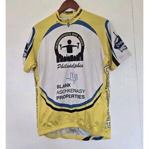 VGear Cycling Jersey Mens XL Club Cut Philadelphia Yellow Neigborhood Bike Works